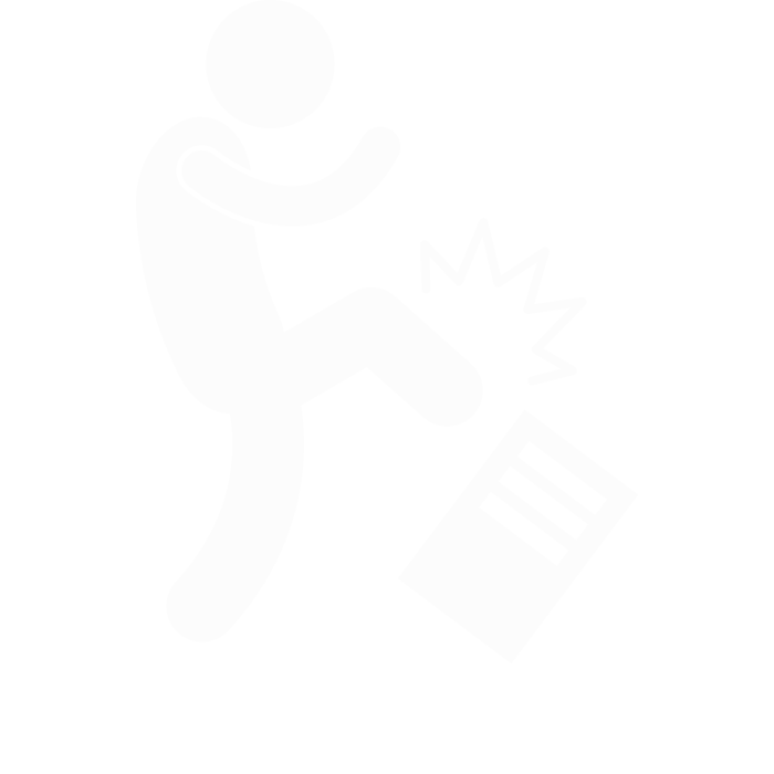 Man kicking computer